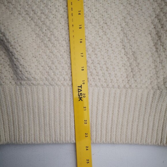 H&M Ladies Size Large Cream Cable Stitch Mock Neck Balloon Sleeve Sweater - Picture 11 of 11